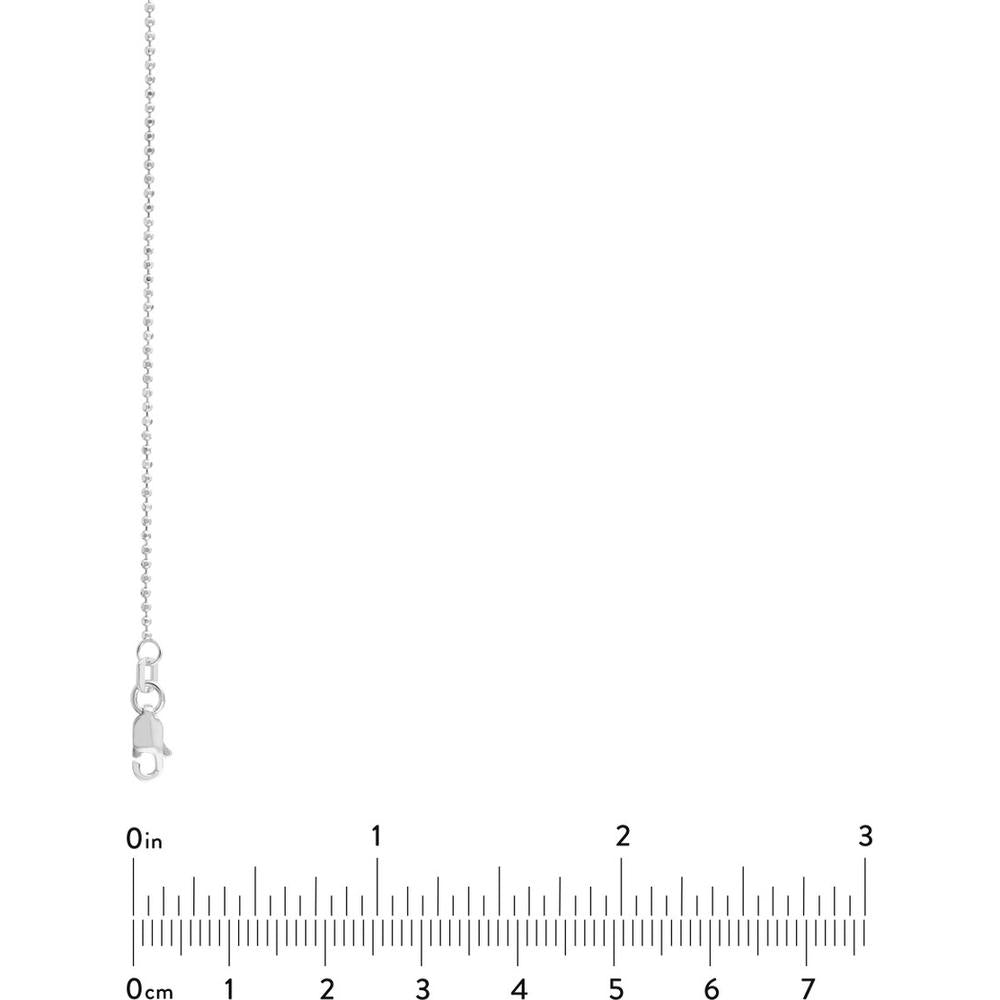 Olas d'Oro - 14K White Gold 20" Diamond-Cut Bead Chain Necklace with Lobster Lock - 2.67 Grams