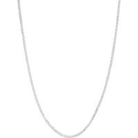 Olas d'Oro - 14K White Gold 20" Diamond-Cut Square Wheat Chain Necklace with Lobster Lock - 2.87 Grams Average Weight