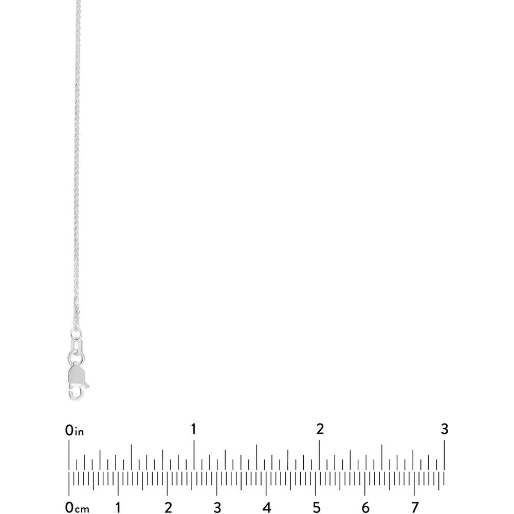 Olas d'Oro - 14K White Gold 20" Diamond-Cut Square Wheat Chain Necklace with Lobster Lock - 2.87 Grams Average Weight