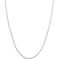 Olas d'Oro - 14K White Gold 20" Diamond-Cut Tube Bead Chain Necklace with Lobster Lock - 3.78 Grams