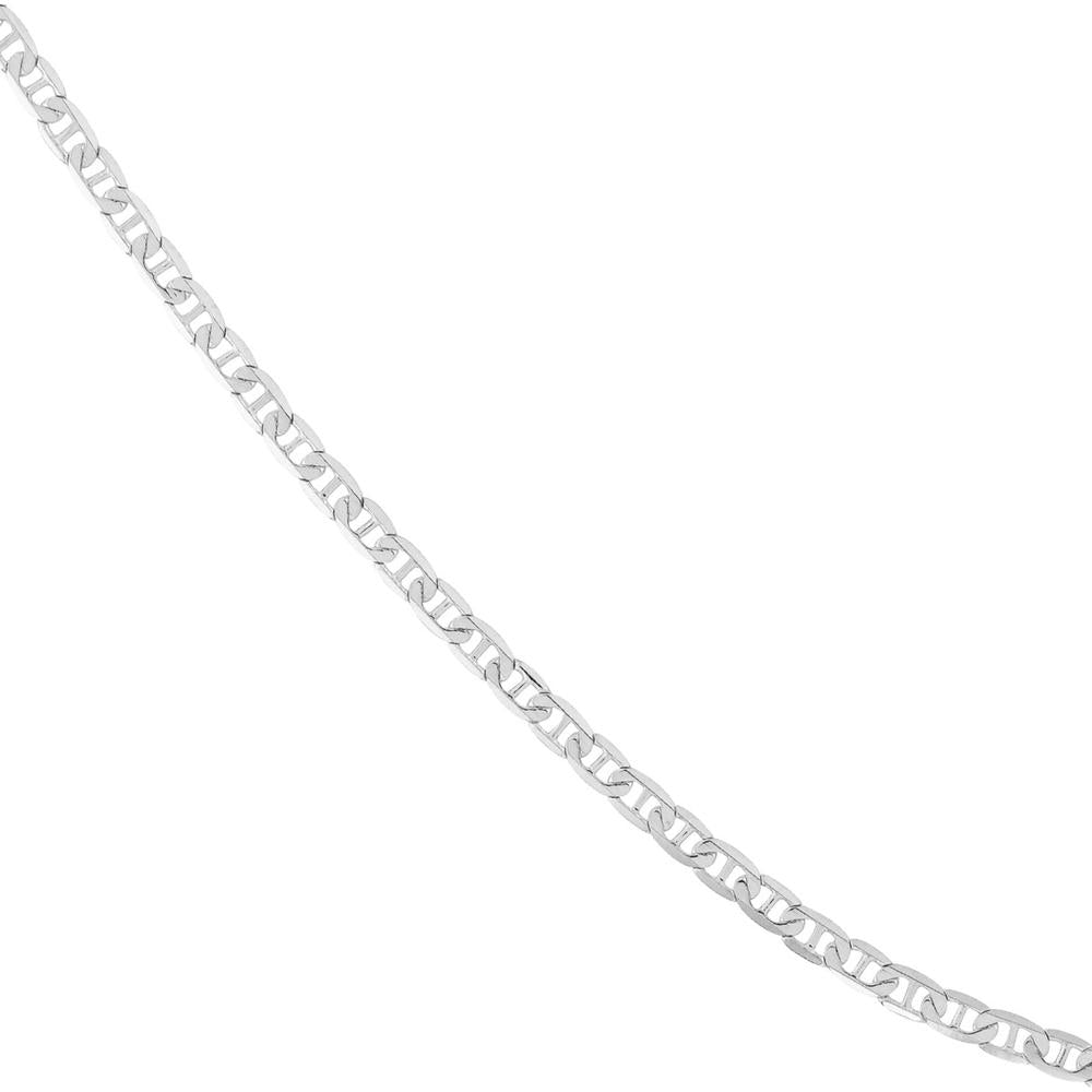 Olas d'Oro - 14K White Gold 20" Mariner Chain Necklace with Lobster Lock 4.8 Grams