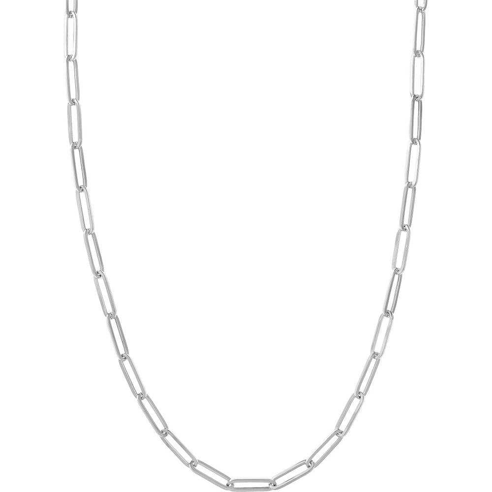 Olas d'Oro - 14K White Gold 20-Inch Paper Clip Chain Necklace - 5.10mm Links