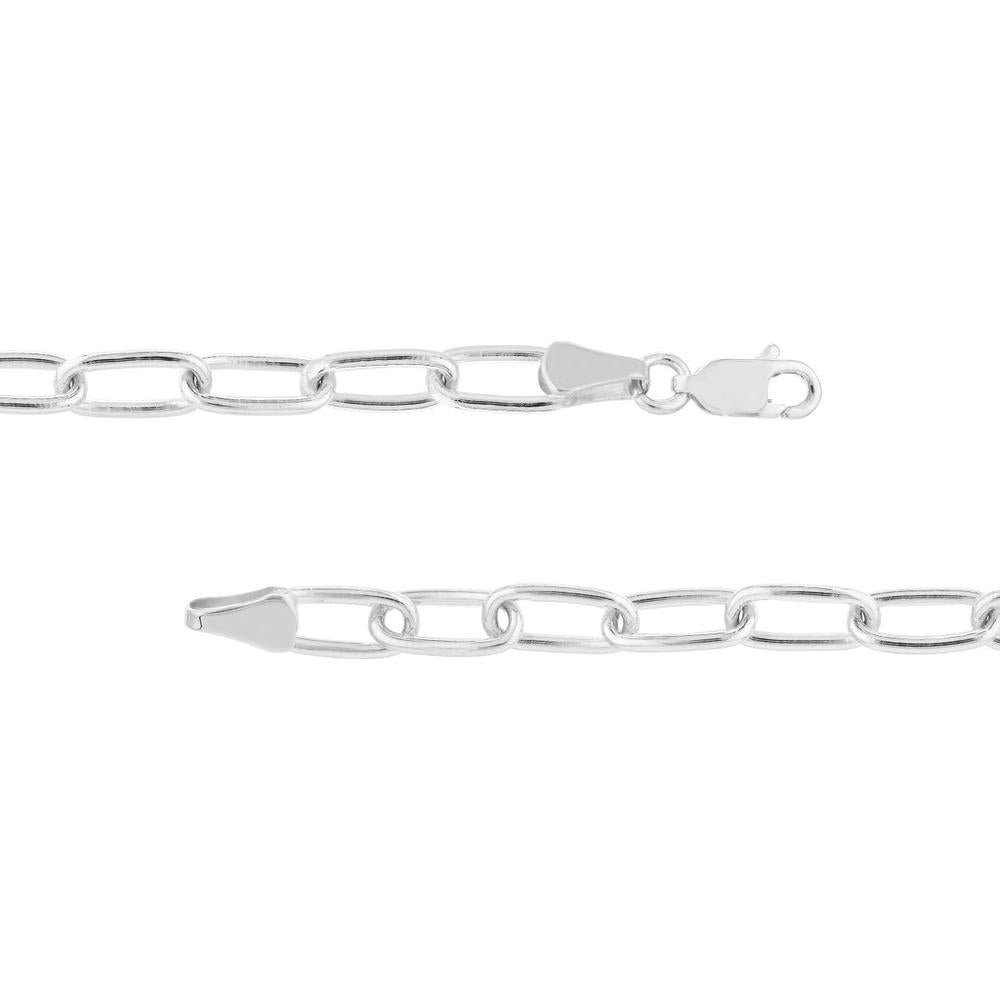 Olas d'Oro - 14K White Gold 20" Paper Clip Chain Necklace with Lobster Lock - 19.97 Grams