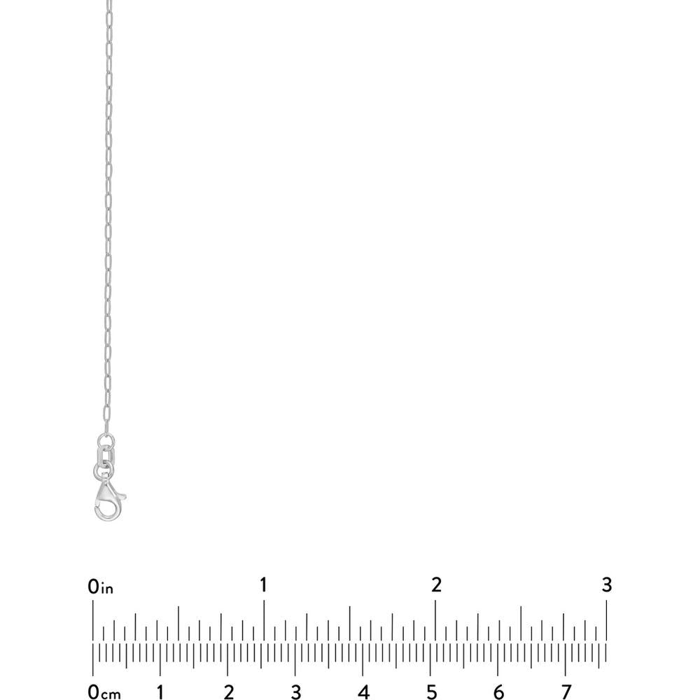 Olas d'Oro - 14K White Gold 20" Paper Clip Chain Necklace with Pear Shape Lobster Lock 1.79 Grams Weight
