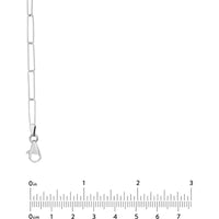 Olas d'Oro - 14K White Gold 20" Paper Clip Chain Necklace with Pear Shaped Lobster Clasp