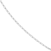 Olas d'Oro - 14K White Gold 20" Paper Clip Chain with Diamond Cut Links and Lobster Lock - 2.17 grams