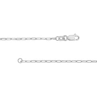 Olas d'Oro - 14K White Gold 20" Paper Clip Chain with Diamond Cut Links and Lobster Lock - 2.17 grams