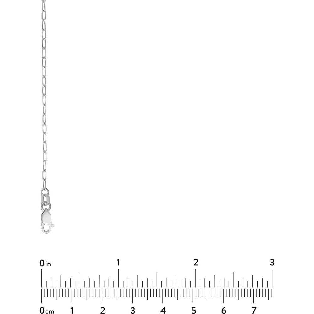 Olas d'Oro - 14K White Gold 20" Paper Clip Chain with Diamond Cut Links and Lobster Lock - 2.17 grams