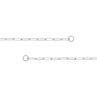 Olas d'Oro - 14K White Gold 20" Split Hollow Paper Clip Necklace with Oversized Jump Rings - 5.27 Grams Weight