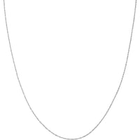 Olas d'Oro - 14K White Gold 20" Pendant Rope Chain Necklace with Lobster Clasp 0.95mm Width
