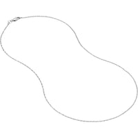 Olas d'Oro - 14K White Gold 20" Pendant Rope Chain Necklace with Lobster Clasp 0.95mm Width