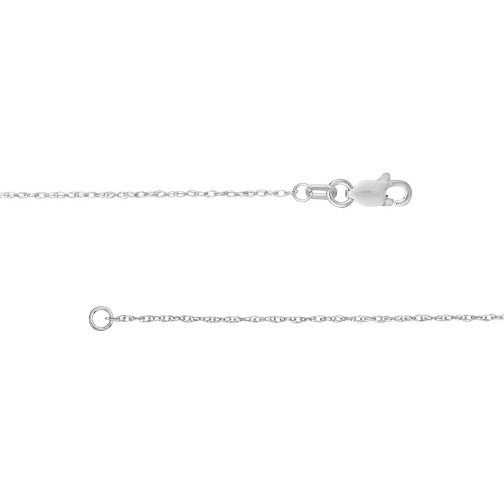 Olas d'Oro - 14K White Gold 20" Pendant Rope Chain Necklace with Lobster Clasp 0.95mm Width