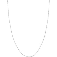 Olas d'Oro - 14K White Gold 20" Saturn Cable Necklace with Barrel Accents - 0.9mm Width