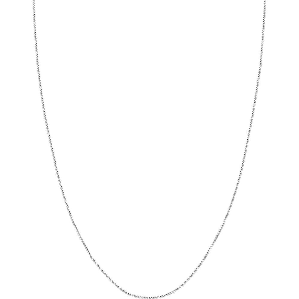 Olas d'Oro - 14K White Gold 20" Square Wheat Chain Necklace with Lobster Lock - 1.86 grams