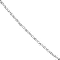 Olas d'Oro - 14K White Gold 20" Square Wheat Chain Necklace with Lobster Lock - 1.86 grams