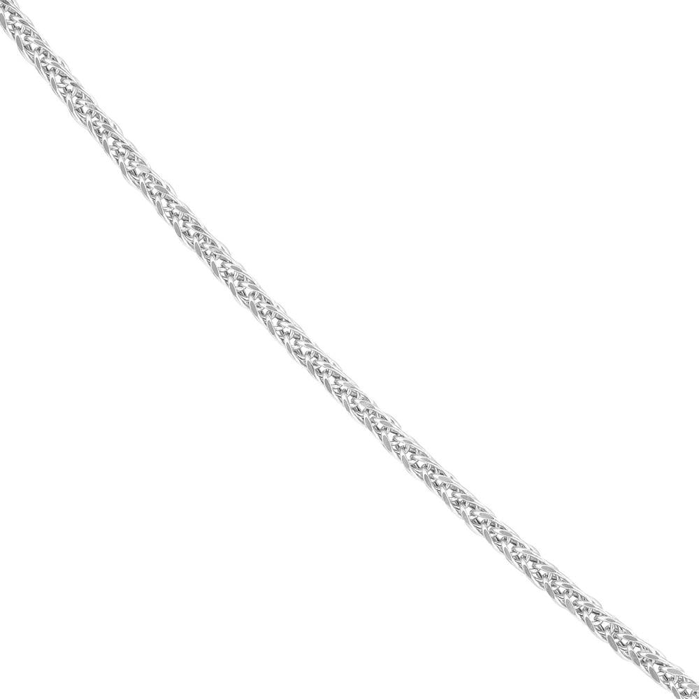 Olas d'Oro - 14K White Gold 20" Square Wheat Chain Necklace with Lobster Lock - 1.86 grams