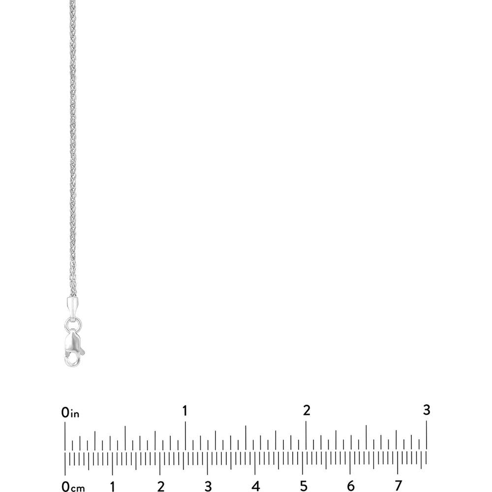 Olas d'Oro - 14K White Gold 20" Square Wheat Chain Necklace with Lobster Lock - 1.86 grams