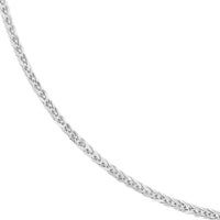 Olas d'Oro - 14K White Gold 20" Square Wheat Chain Necklace with Lobster Lock - 3.38 Grams Weight