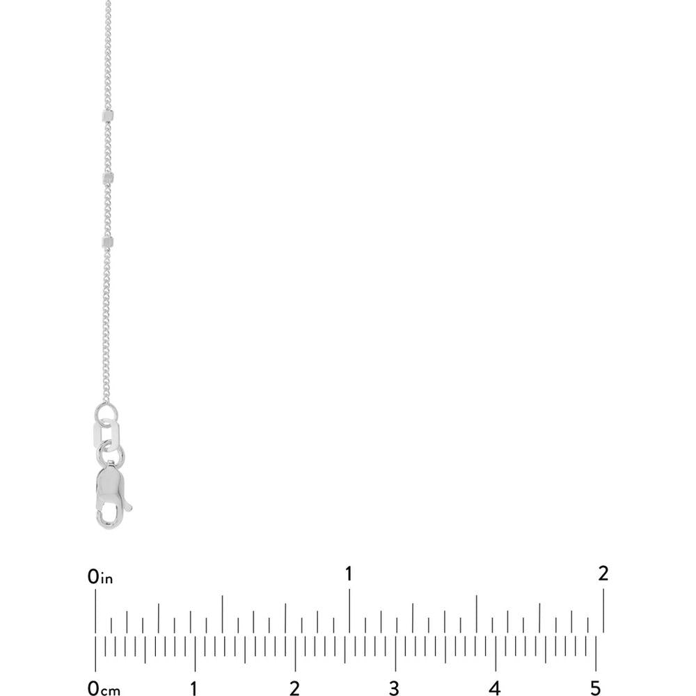 Olas d'Oro - 14K White Gold 20" Triple Bead Saturn Chain Necklace with Lobster Lock 2.41 Grams Total Weight