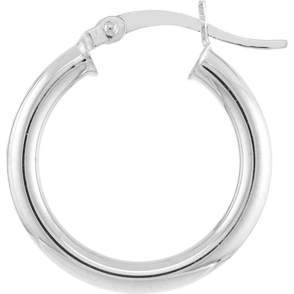 Olas d'Oro - 14K White Gold 20mm Polished Hoop Earrings - 1.30 Grams Average Weight