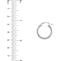 Olas d'Oro - 14K White Gold 20mm Polished Hoop Earrings - 1.30 Grams Average Weight