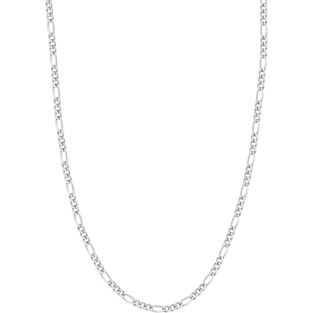 Olas d'Oro - 14K White Gold 22" 3.9mm Figaro Chain Necklace with Lobster Lock - 12.93 Grams