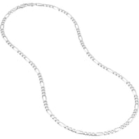 Olas d'Oro - 14K White Gold 22" 3.9mm Figaro Chain Necklace with Lobster Lock - 12.93 Grams