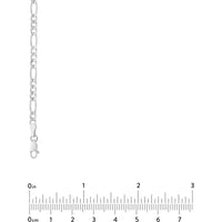 Olas d'Oro - 14K White Gold 22" 3.9mm Figaro Chain Necklace with Lobster Lock - 12.93 Grams