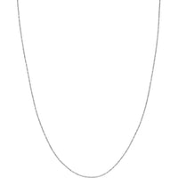Olas d'Oro - 14K White Gold 22" Adjustable Lumacina Necklace with 0.95mm Diamond-Cut Finish and Silicone Slider Bead