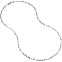 Olas d'Oro - 14K White Gold 22" Bead Chain Necklace 16.7 Grams
