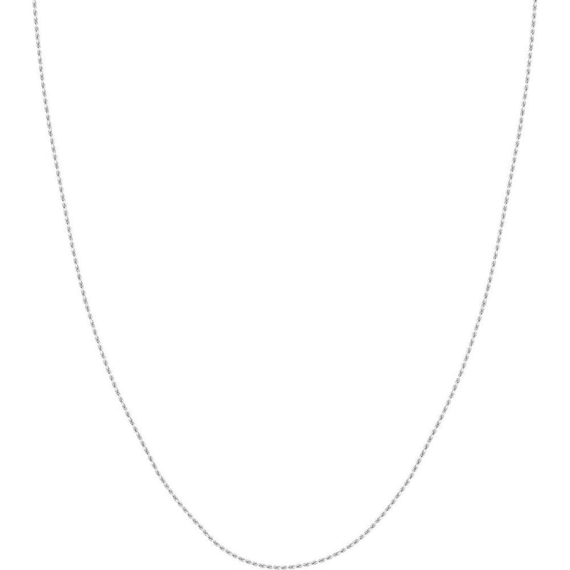 Olas d'Oro - 14K White Gold 22" Diamond-Cut Rope Chain Necklace with Lobster Lock 1.05mm Width
