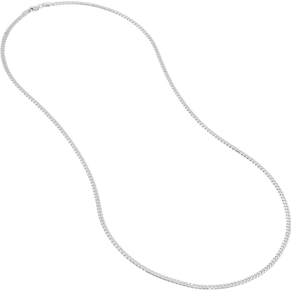 Olas d'Oro - 14K White Gold 22" 2.7mm Curb Chain Necklace with Lobster Lock