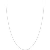 Olas d'Oro - 14K White Gold 22" Adjustable Square Wheat Chain Necklace with Slider Bead