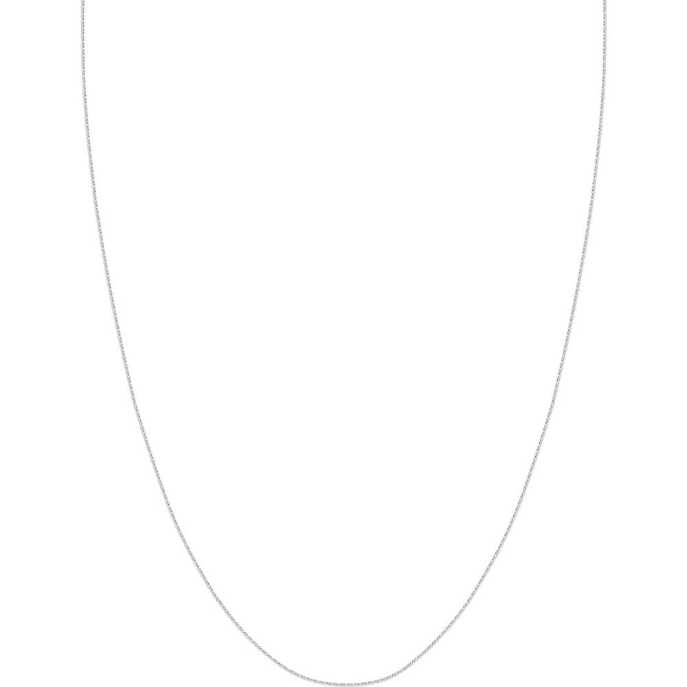 Olas d'Oro - 14K White Gold 22" Adjustable Square Wheat Chain Necklace with Slider Bead