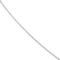 Olas d'Oro - 14K White Gold 22" Adjustable Square Wheat Chain Necklace with Slider Bead