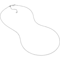 Olas d'Oro - 14K White Gold 22" Adjustable Square Wheat Chain Necklace with Slider Bead