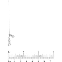 Olas d'Oro - 14K White Gold 22" Adjustable Square Wheat Chain Necklace with Slider Bead
