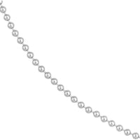 Olas d'Oro - 14K White Gold 22" Bead Chain Necklace with Lobster Lock - 12.16 Grams Total Weight