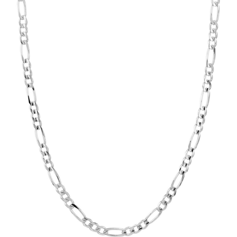 Olas d'Oro - 14K White Gold 22-inch Concave Figaro Necklace - 5.8mm Chain, 29.24g