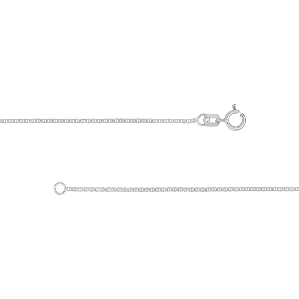 Olas d'Oro - 14K White Gold 22" Mariner Chain Necklace - 1.1mm with Spring Ring Clasp