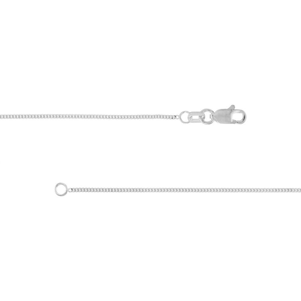 Olas d'Oro - 14K White Gold 24" Curb Chain Necklace with Lobster Lock - 1.04mm