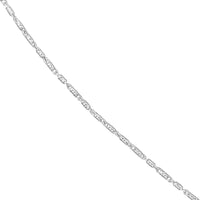 Olas d'Oro - 14K White Gold 24" Diamond-Cut Tube Bead Chain Necklace with Lobster Lock - 0.95mm Width