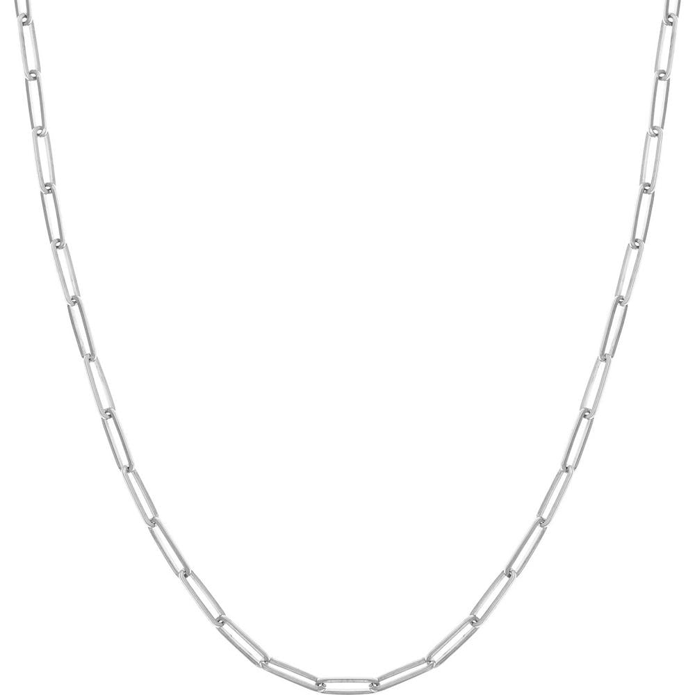 Olas d'Oro - 14K White Gold 24" Designer Long Link Chain - 3.95mm Width - 19.24 Grams Weight