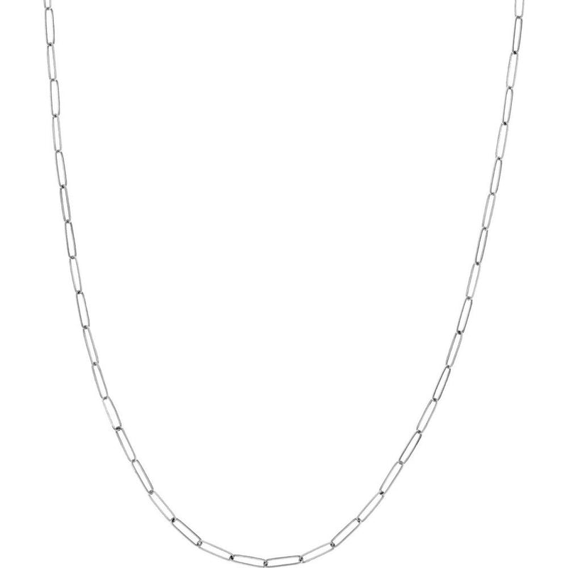 Olas d'Oro - 14K White Gold 24" Designer Long Link Chain Necklace - 4.46 Grams Average Weight