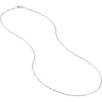 Olas d'Oro - 14K White Gold 24" Diamond-Cut Tube Bead Chain Necklace - 4.49 Grams
