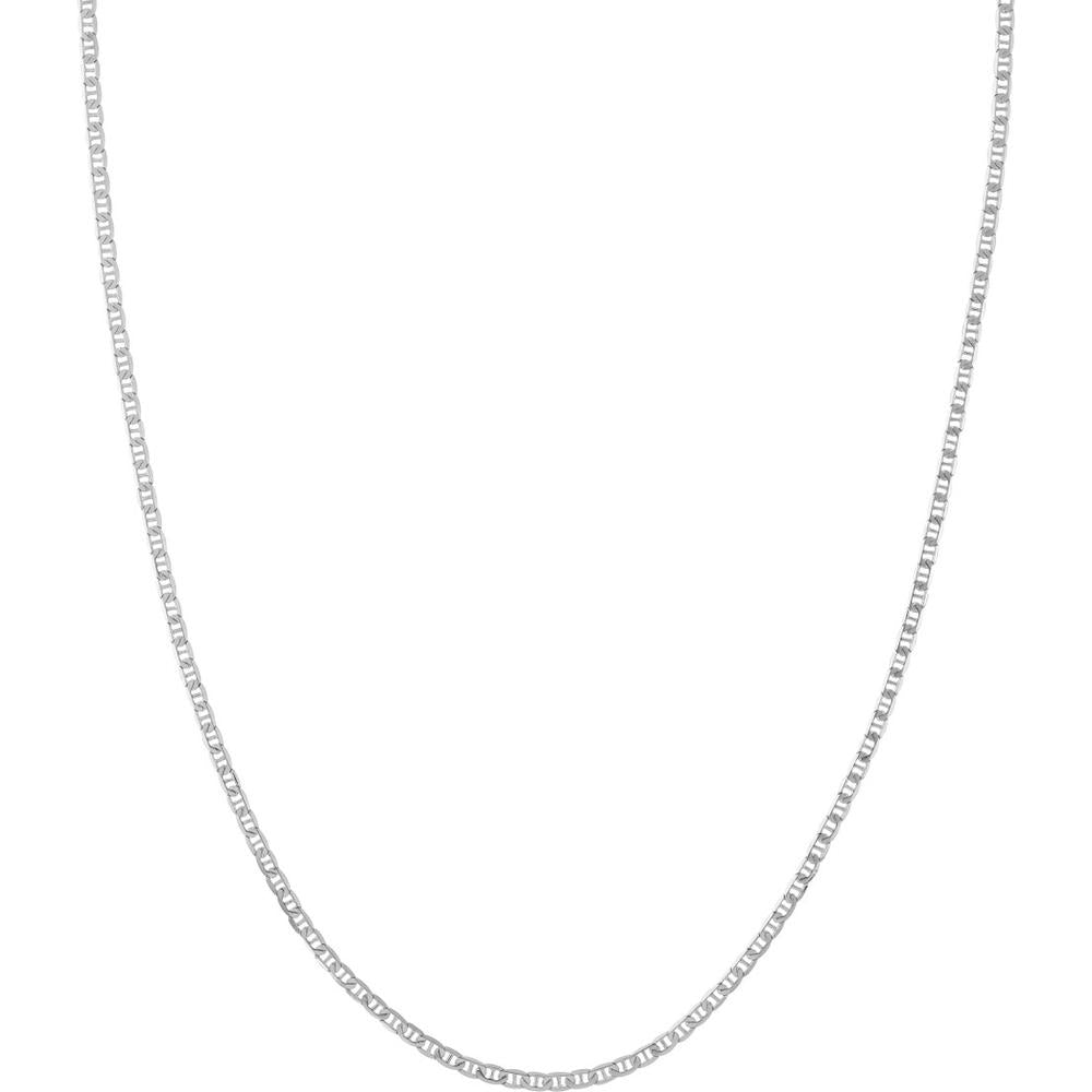 Olas d'Oro - 14K White Gold 24" Mariner Chain with Lobster Lock - 5.7 Grams Total Weight