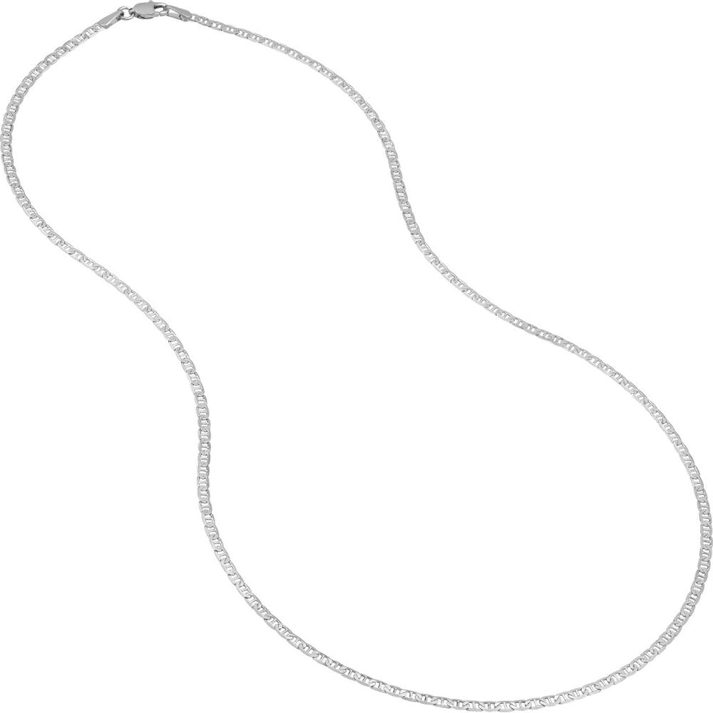 Olas d'Oro - 14K White Gold 24" Mariner Chain with Lobster Lock - 5.7 Grams Total Weight