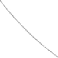 Olas d'Oro - 14K White Gold 24" Singapore Chain with Twist Design and Spring Ring Clasp