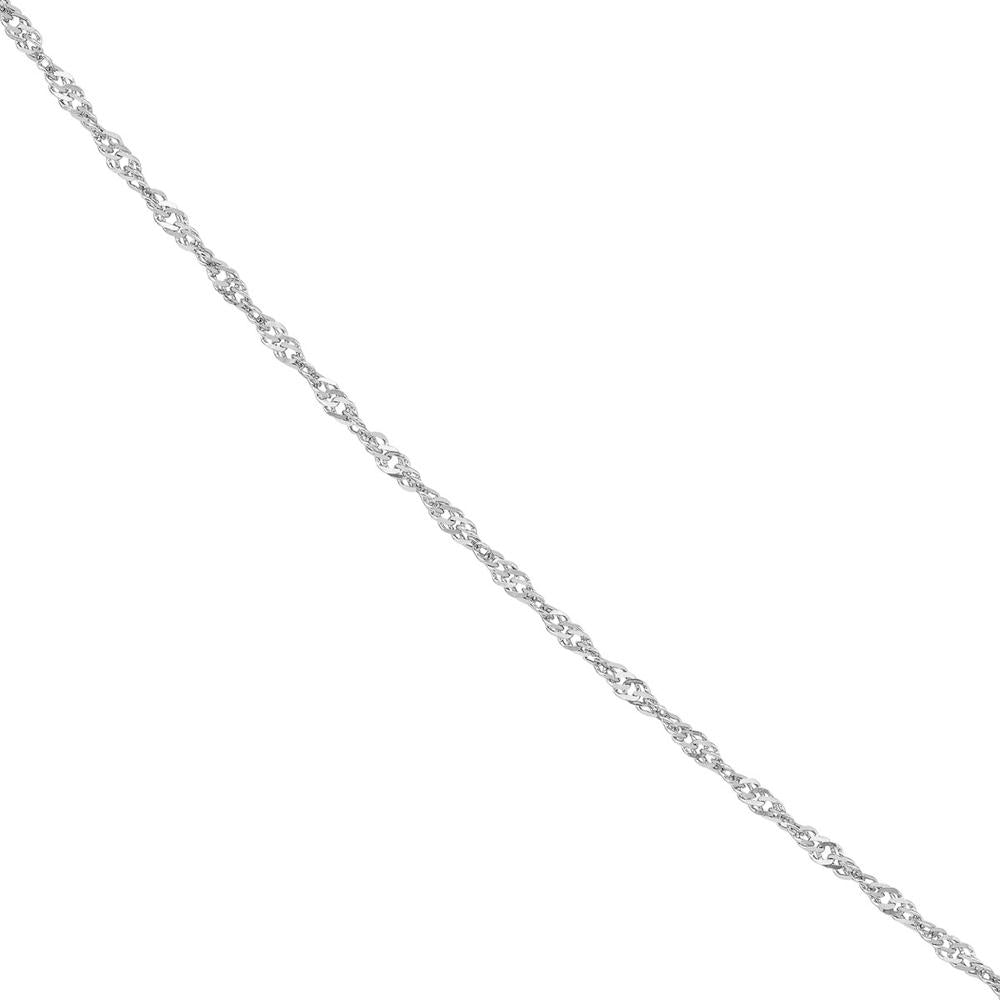 Olas d'Oro - 14K White Gold 24" Singapore Chain with Twist Design and Spring Ring Clasp