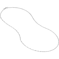 Olas d'Oro - 14K White Gold 24" Singapore Chain with Twist Design and Spring Ring Clasp